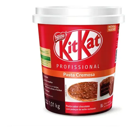 Pasta Cremosa Nestlé KitKat de Chocolate com Wafer Crocante para Recheio e Cobertura (1.01 kg)