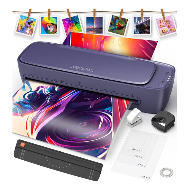 Laminadora Enmicadora De 13 Pulgadas Térmica/frío/foil Para Tamaño Carta/A4/oficio/legal/tabloide/ A3, Laminadora A3 6 En 1 Con Cortador De Papel Y 30 Micas Para Hogar, Oficina Y Escuela QFUN SL888
