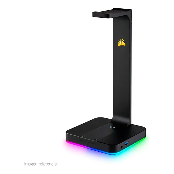 Base de fone de ouvido Corsair St100 7.1 Rgb Usb Gamer preta