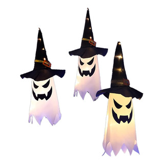 3 Fantasmas Colgantes De Halloween Led Decoración Halloween 3 Fantasmas Colgantes De Halloween Led Decoración Halloween