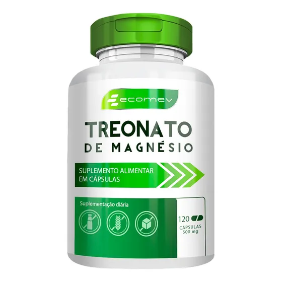 Suplemento Alimentar de Treonato Cápsulas Formula Avançada - Ecomev
