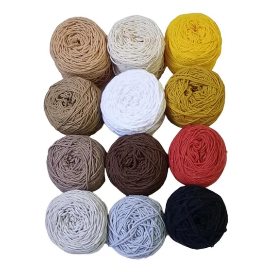 Kit Hilo De Algodon 12 Colores X50gr Ovillos Tejer Amigurumi