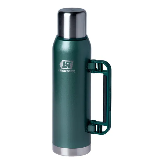 Termo Acero Inox 1.3 Lt Frio Calor Tapón Cebador Color Verde