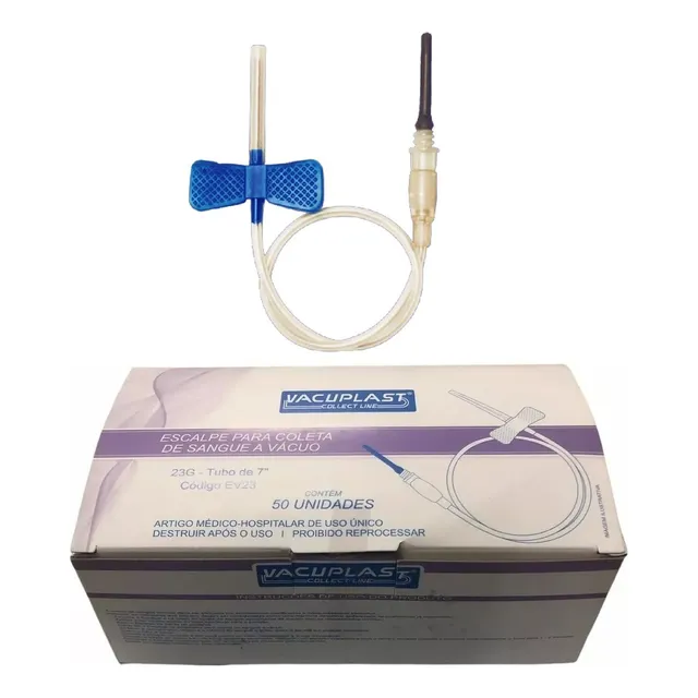 Scalp Para Coleta Á Vácuo 23g Azul Cx 50 Unids