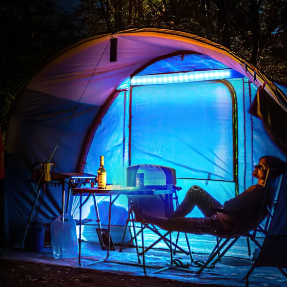 Tubo De Luz Led Inflable Plegable Portátil Para Acampar 85cm