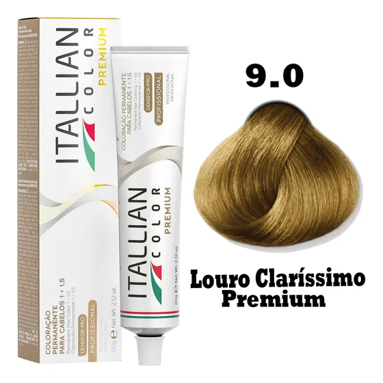 Coloração Itallian Color 60g Profissional Tom 9.0 - LOURO CLARISSIMO