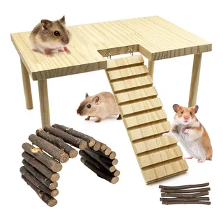 Niwaes Plataforma De Hamster Grande Con Escalera De Madera P Niwaes Plataforma De Hamster Grande Con Escalera De Madera P