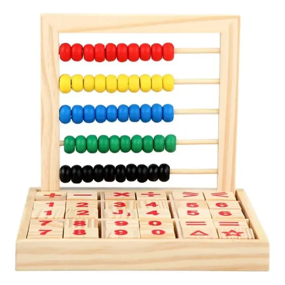 Abaco Matematico Bloques Madera Estudio Niños Abacus