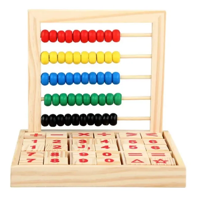 Abaco Matematico Bloques Madera Estudio Niños Abacus