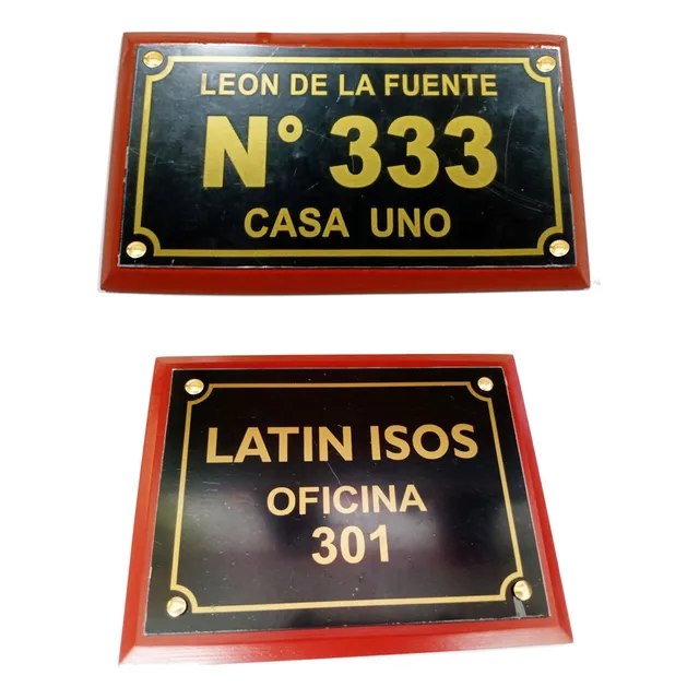 Placa De Dirección Y Numeración De Casas Y Oficinas En Acríl
