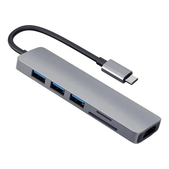 Adaptador Concentrador Tipo C Hdmi Para 4k 3 Usb Hub Ranura