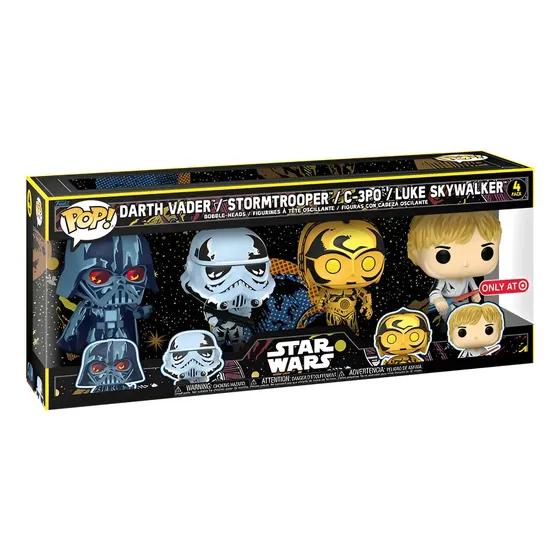 Funko Pop Star Wars Pack Darth Vader Stormtrooper C-3po Luke