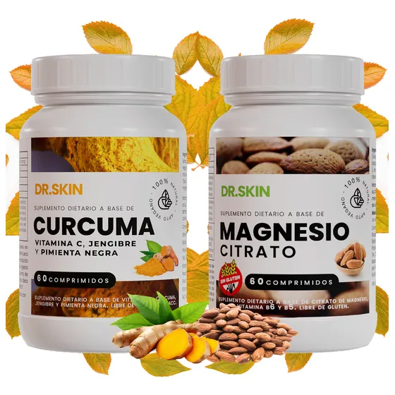 Magnesio Citrato + Cúrcuma Pimienta Negra | Combo 30 Días! Sin Sabor