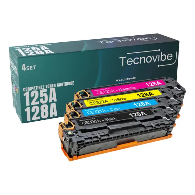 Set Toner Alternativo Universal Tecnovibe 125a 128a Para Hp Laserjet Color Cp1213 Cp1214 Cp1215 Cp1216 Cp1217 Cp1513n Cp1514n
