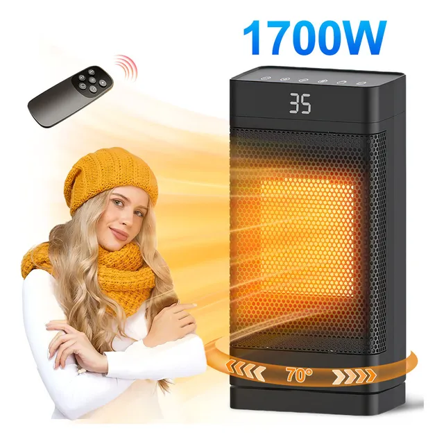 Calefactor eléctrico temporizador y control remoto 3 niveles Essgoo 1200H