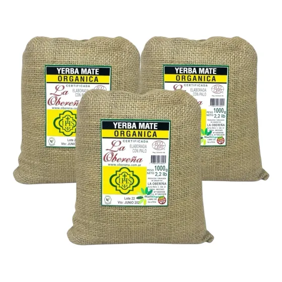 Yerba Mate Orgánica Obereña X Kg Pack X 3 Uni