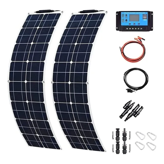 Kit Panel Solar Flexible 400 Vatio 2 Pieza Cargador Bateria