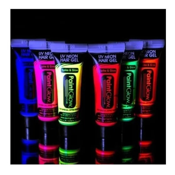 6 Color Pintura Flúor 25ml C/u Fiesta Neón Pinta Cuerpo