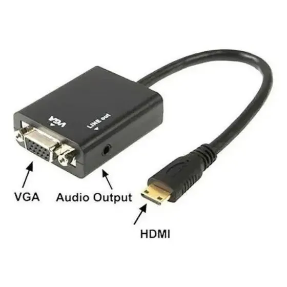 Cable Adaptador HDMI a VGA con Audio P2 Hd Conversion Cable