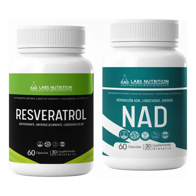 Nad + Resveratrol, Kit Anti-age (120 Capsulas)