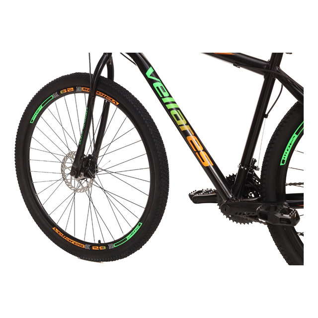 Bicicleta Aro 29 Vellares Colli Bike V40 21 Marchas Freio A Disco Cor Preto Laranja Verde