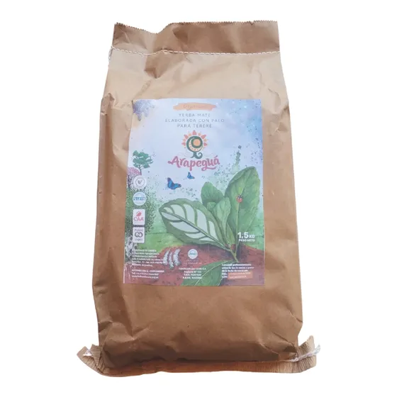 Yerba Mate Canchada Orgánico Arapeguá 1.5kg Con Palo