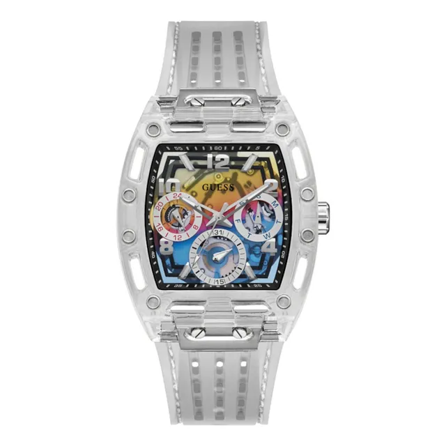 Reloj Guess Gw0499g3 Caballero Color de la correa Blanco Color del bisel Transparente Color del fondo Azul