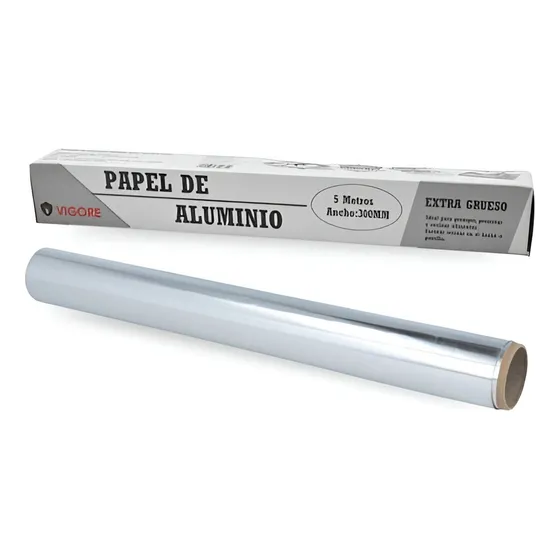 Papel Aluminio En Rollo 5m X30cm Alimentos Cocina Industrial