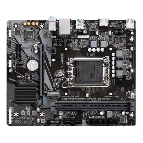 Placa-mãe Gigabyte H610m K Ddr4 Socket 1700 Intel Preto