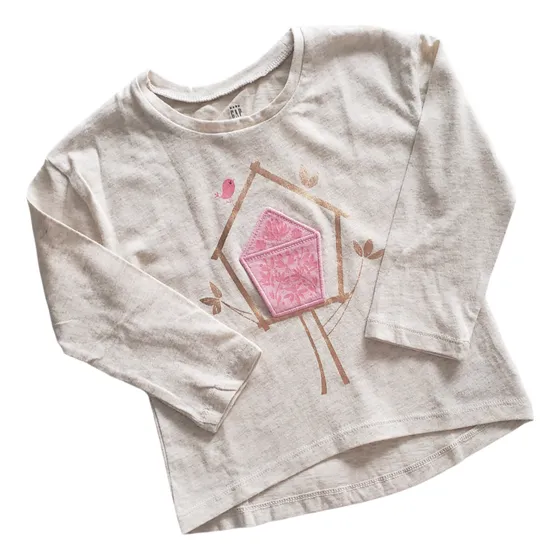 Remera Manga Larga Gap Niña 2 Años Ardilla Beige 