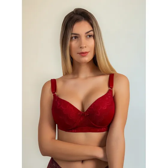 Kit 5 Sutiã Reforçado Renda E Bojo Sexy Feminino Plus Size