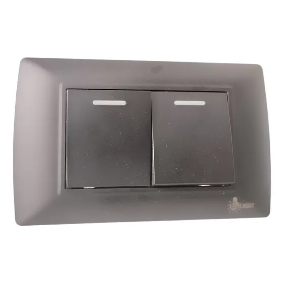 Interruptor Doble Largo Bj Light Negro 10amp 125v 3-way