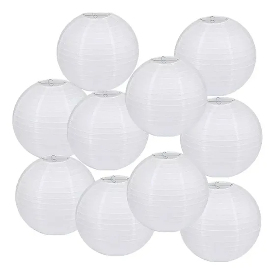 10 Lámparas Bola De Papel Arroz China 20 Cm
