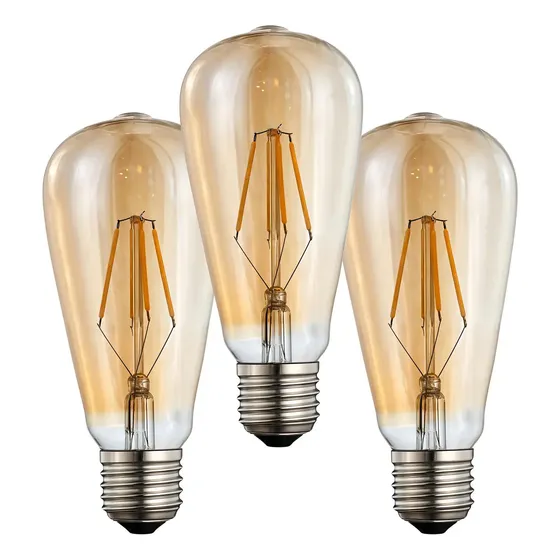 3 Ampolletas Vintage Led Edison Filamento 79787 \u002F E27 8w Color De La Luz Amarillo Calido Gaccoa | Cuotas sin interés