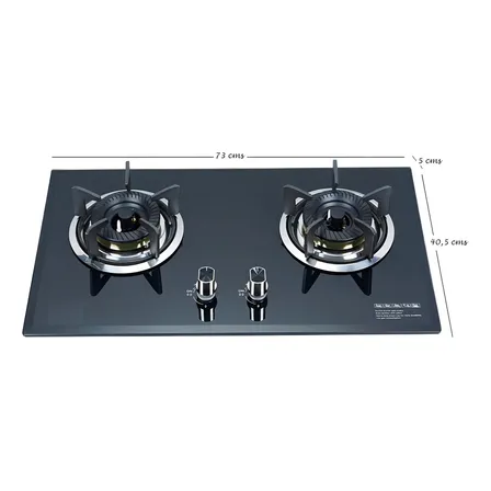 Encimera A Gas 2 Platos Cocina Tope De Vidrio Con Chispero M