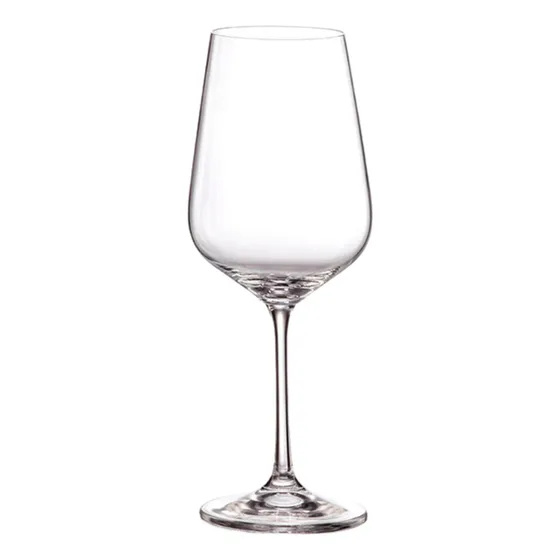 Juego 6 Copas Vino 490ml Cristal Bohemia Tori Titanium