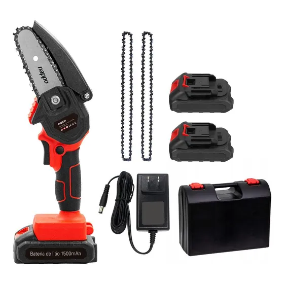 Motosierra Inalámbrica Nappo 2 Cadenas De 4'' + 2 Baterías