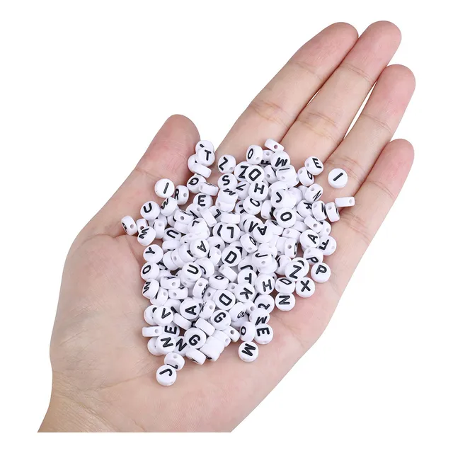 I-mart 600 Cuenta Redonda Acrilico Blanco Alfabeto  A-z 