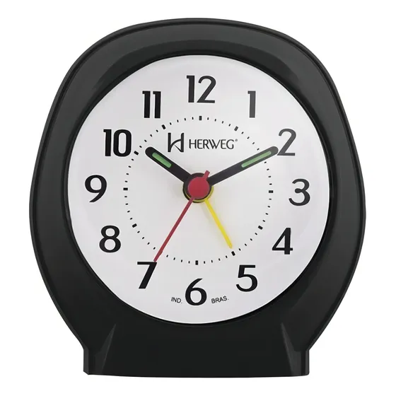 Reloj De Mesa Despertador Analógico Herweg 2634-34 - Preto