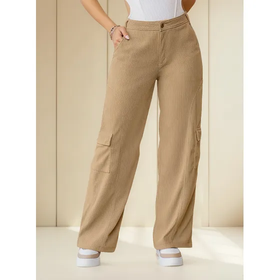 Pantalón Mujer Beige Mp 104198
