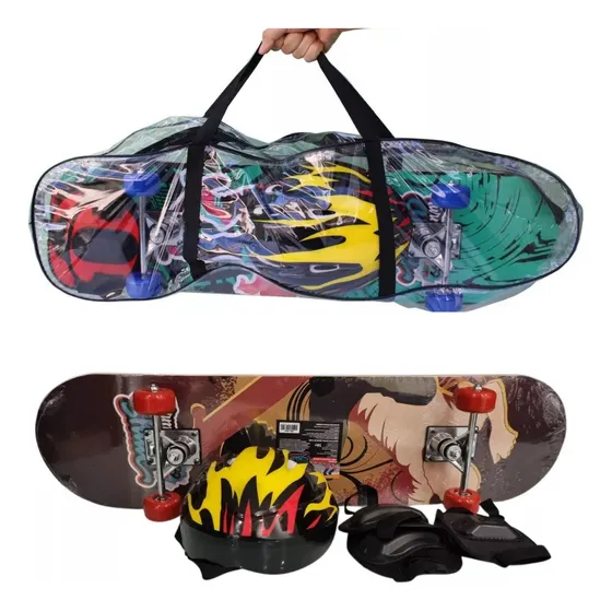 Kit Skate Infantil Completo Resistente C/proteção E Capacete