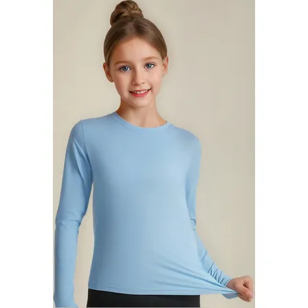 Pack 6 Camiseta Polar Primera Capa Niña Cuello Redondo
