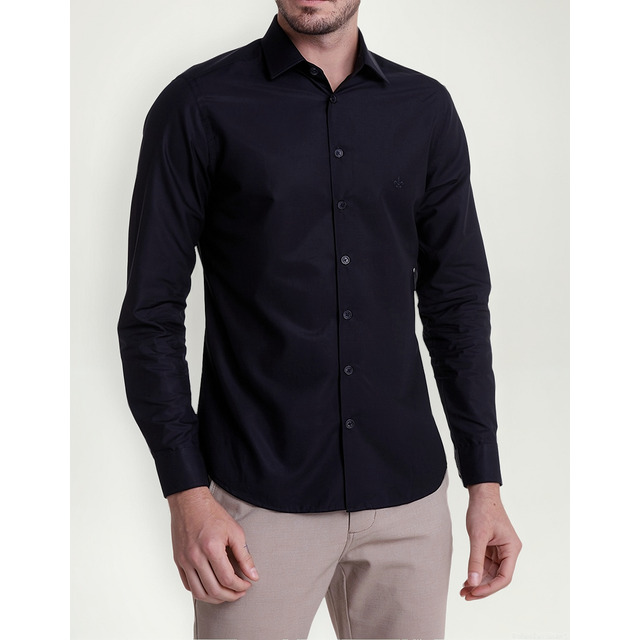 Camisa Dudalina Masculina Milano Tricoline Lisa Preta Camisa Dudalina Masculina Milano Tricoline Lisa Preta