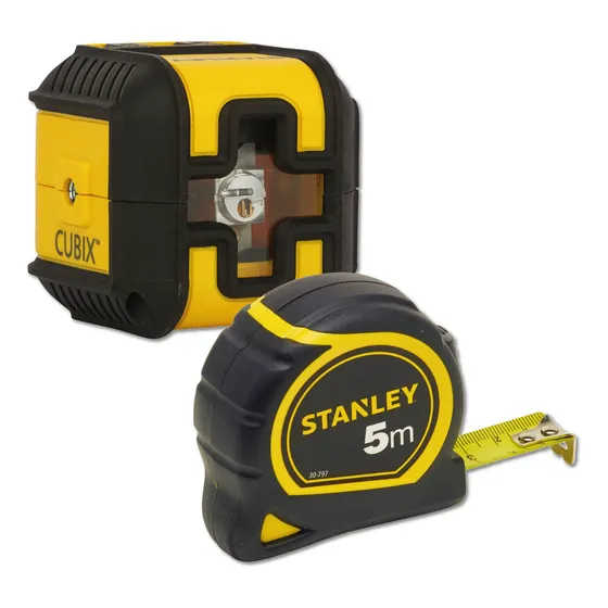 Combo Nivel Láser Stanley Stht77498-ar Cubix + Cinta Métrica