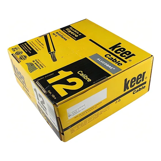 Cable Thw Calibre 12 Alucobre Keer 100m Antiflama Blanco