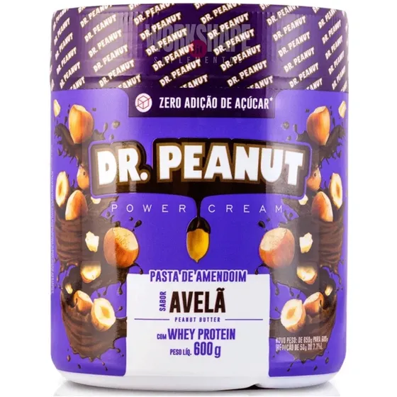 Dr. Peanut Pasta Com Melhor Sabor Do 600g Com Whey Sabor Avelã