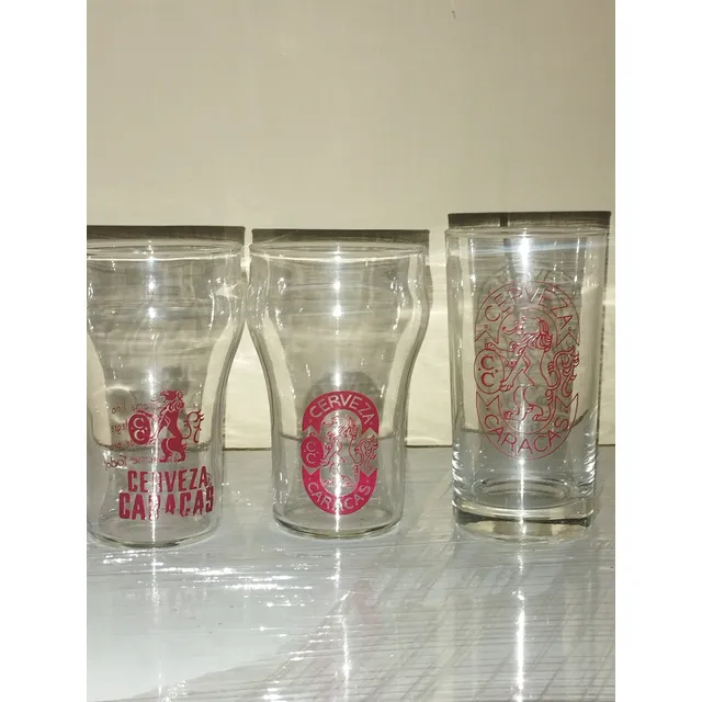 3 Vasos Cervecería Caracas Antiguos