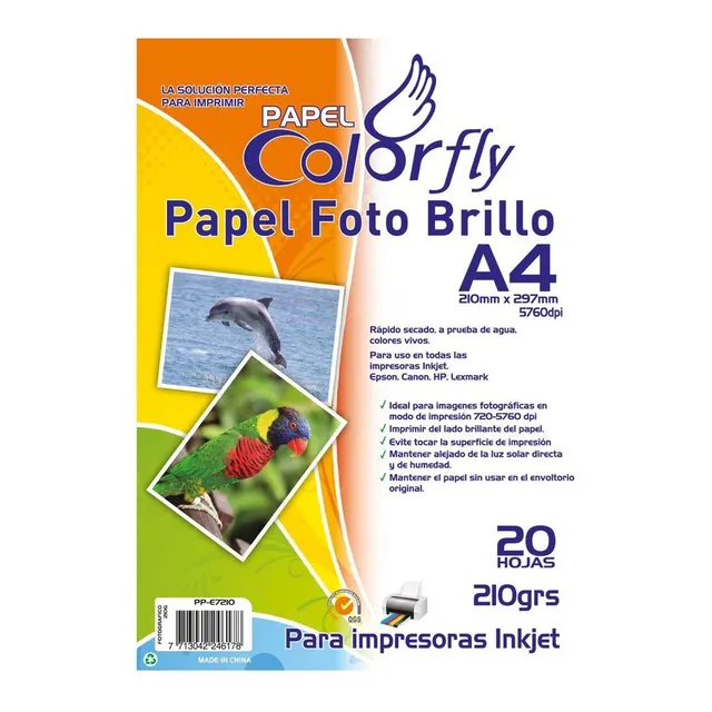 Papel Fotográfico A4 210gr 20hojas 10 Paquetes Disershop