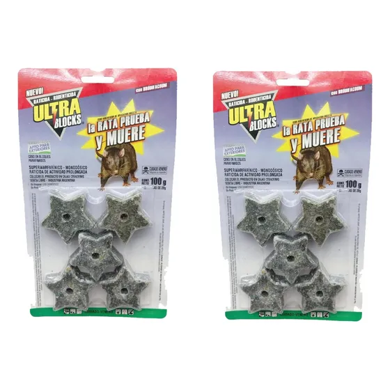 Veneno Para Ratas Raticida Ultra 12 Bloques En Blister