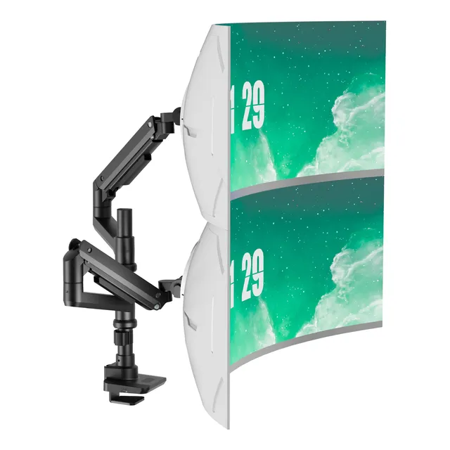 Brazo De Monitor Doble Para Pantallas Curvas De 43 A 124 Cm